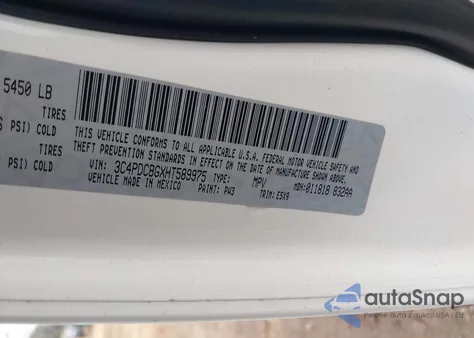 2017 Dodge Journey Sxt из США, поврежденный, VIN 3C4PDCBGXHT589975